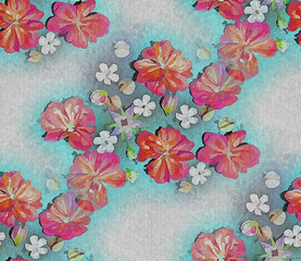 Colourful seamless flower background