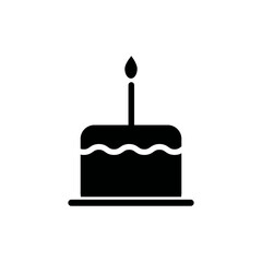 Birthday cake icon vector logo design template