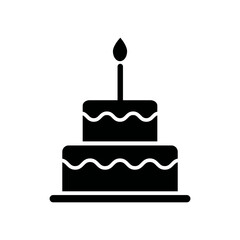 Birthday cake icon vector logo design template