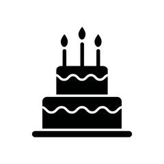 Birthday cake icon vector logo design template