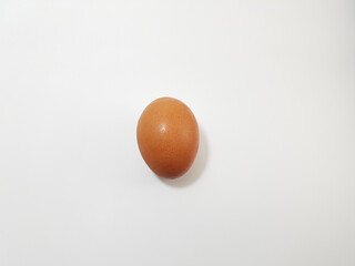 Brown Free Range Fresh Egg Isolated on White Background
