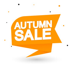 Autumn Sale, tag design template, discount speech bubble banner, app icon, vector illustration
