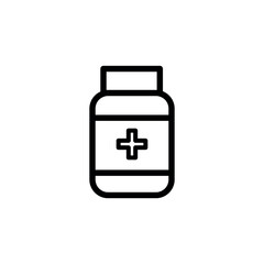 Medicine bottle icon vector logo design template