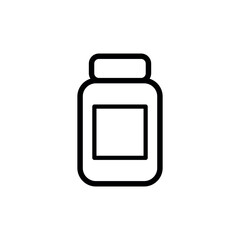Medicine bottle icon vector logo design template
