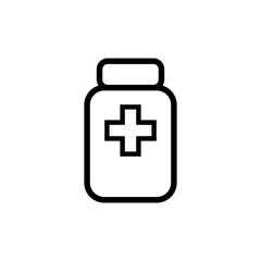 Medicine bottle icon vector logo design template