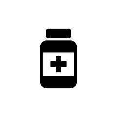 Medicine bottle icon vector logo design template