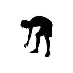silhouette of man bending