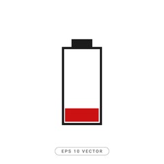 Low Battery Icon Flat Vector illustration - EPS 10 Vector