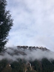 clouds in the mountains