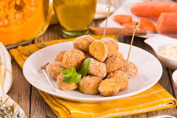 Pumpkin chicken meatballs.	