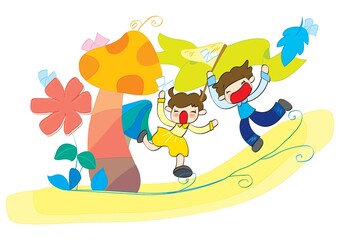 children playing in park