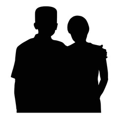 silhouette of couple standing