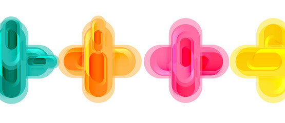 Modern vector glass cross shape abstract technology background for cover, placard, poster, banner or flyer