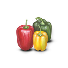 sweet bell pepper on a white background