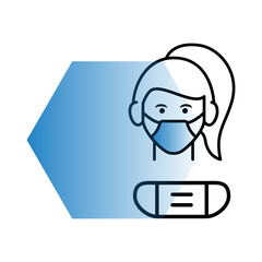 medical face mask icon, people wearing mask, vector symbol template