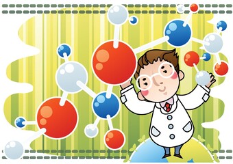 doctor with molecule structure