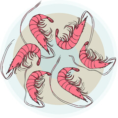 shrimp on a large plate