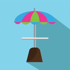 beach umbrella and table