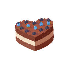 Delicious, sweet chocolate dessert. Confectionery product. Bakery products. Sweet treat. Vector illustration on an isolated background.