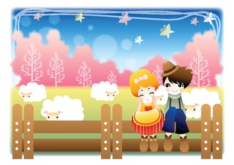 couple sitting on fence