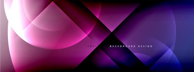 Fototapeta premium Vector abstract background - circle and cross on fluid gradient with shadows and light effects. Techno or business shiny design templates for text