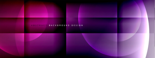 Vector abstract background - circle and cross on fluid gradient with shadows and light effects. Techno or business shiny design templates for text