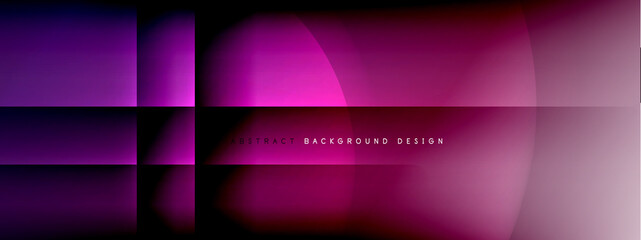 Vector abstract background - circle and cross on fluid gradient with shadows and light effects. Techno or business shiny design templates for text