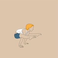 girl practising yoga in firefly pose