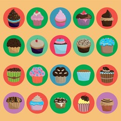 set of cupcakes
