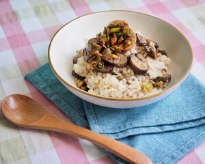 한국의 음식 가지 비빔밥
