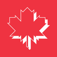 Sticker icon of maple leaf