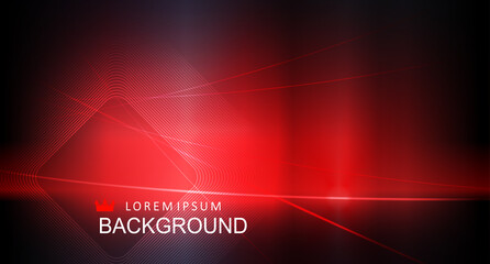 Naklejka premium Abstract design with a gradient of red, chaotically drawn thin light stripes