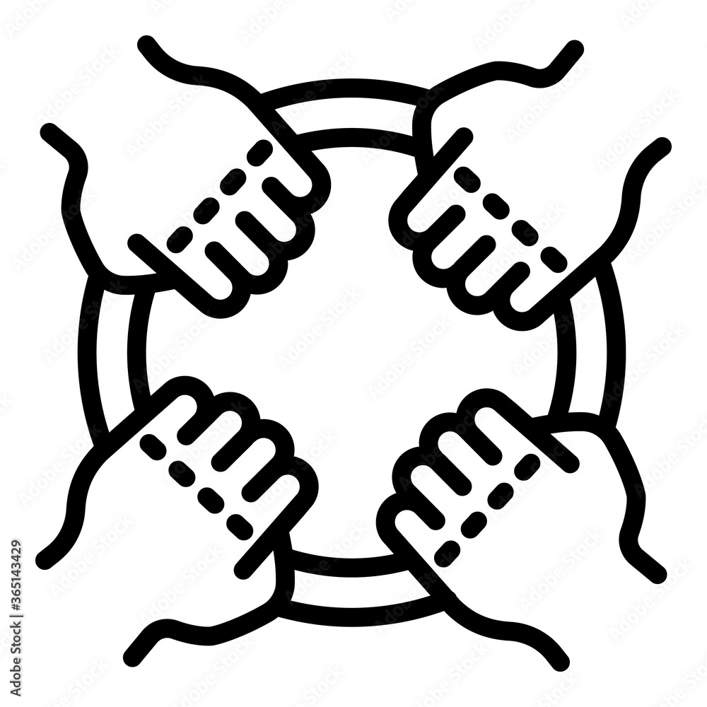 Poster hand circle connect icon. outline hand circle connect vector icon for web design isolated on white b