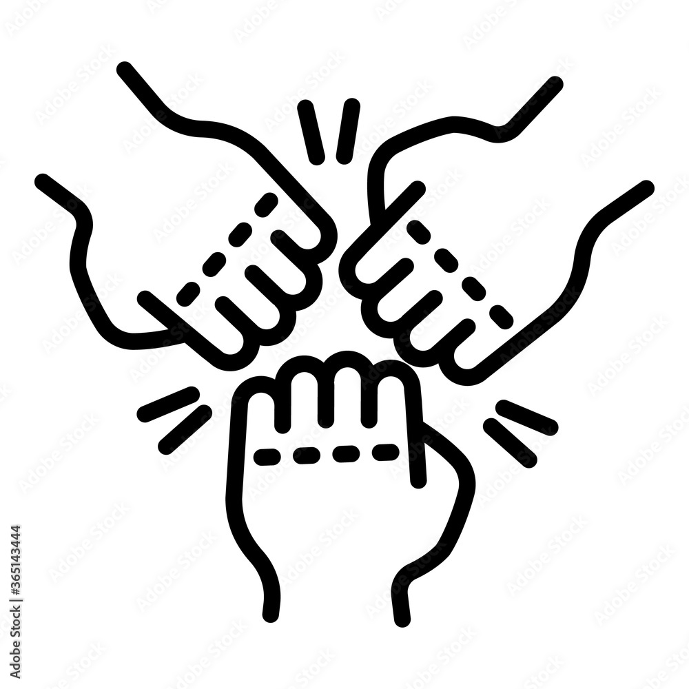 Poster fist teamwork icon. outline fist teamwork vector icon for web design isolated on white background