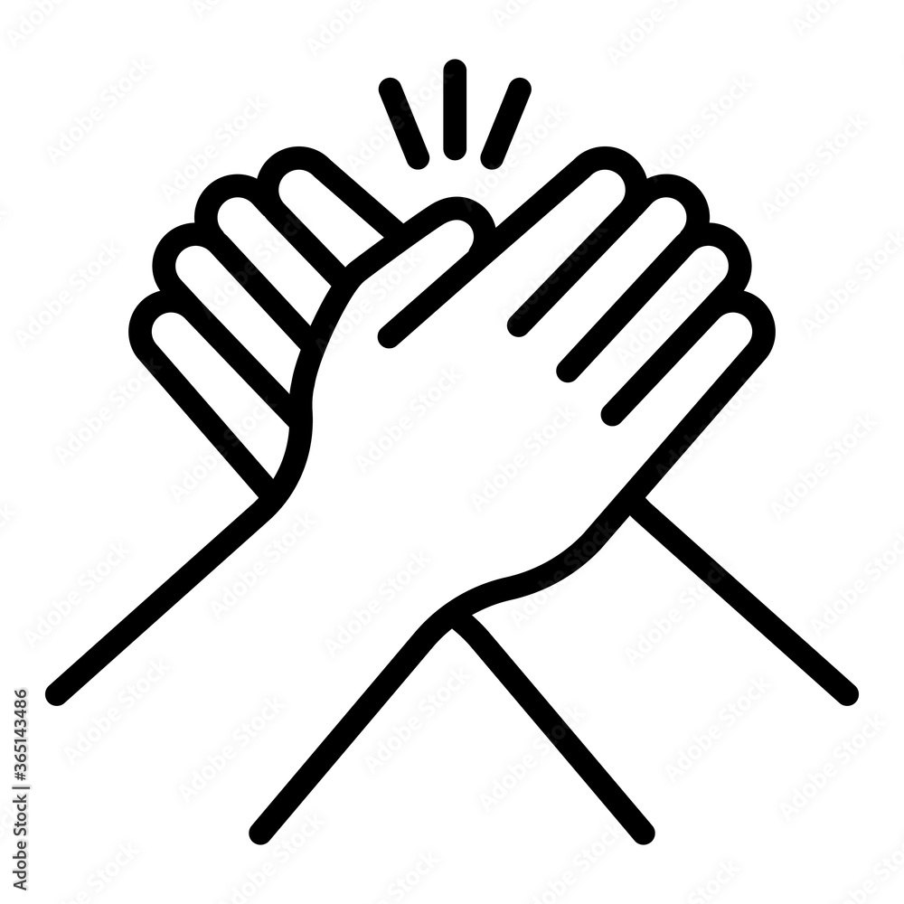 Poster friendship cohesion hands icon. outline friendship cohesion hands vector icon for web design isolate