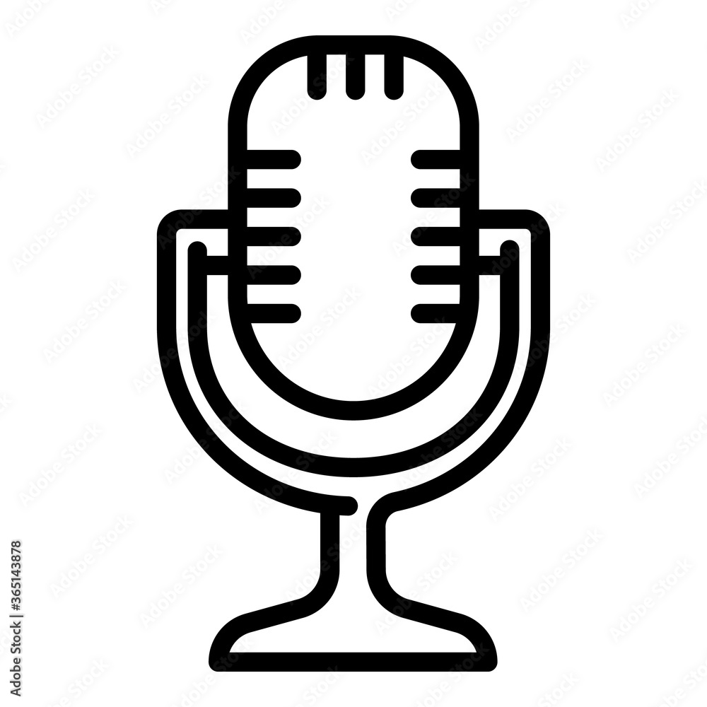 Poster studio microphone icon. outline studio microphone vector icon for web design isolated on white backg