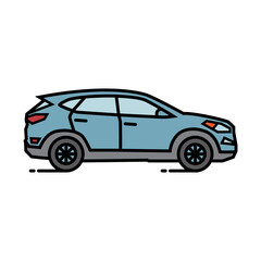 Obraz na płótnie Canvas icon vector flat car with blue color