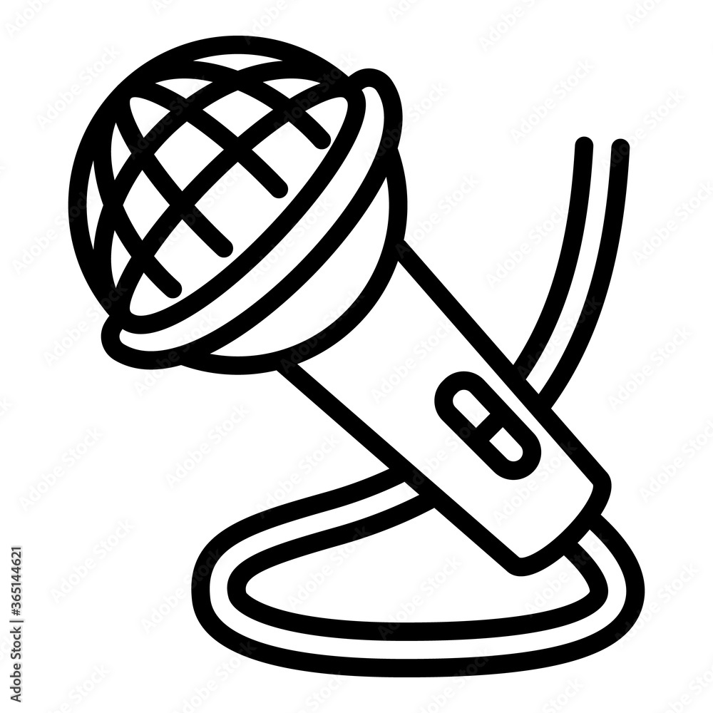 Poster music microphone icon. outline music microphone vector icon for web design isolated on white backgro