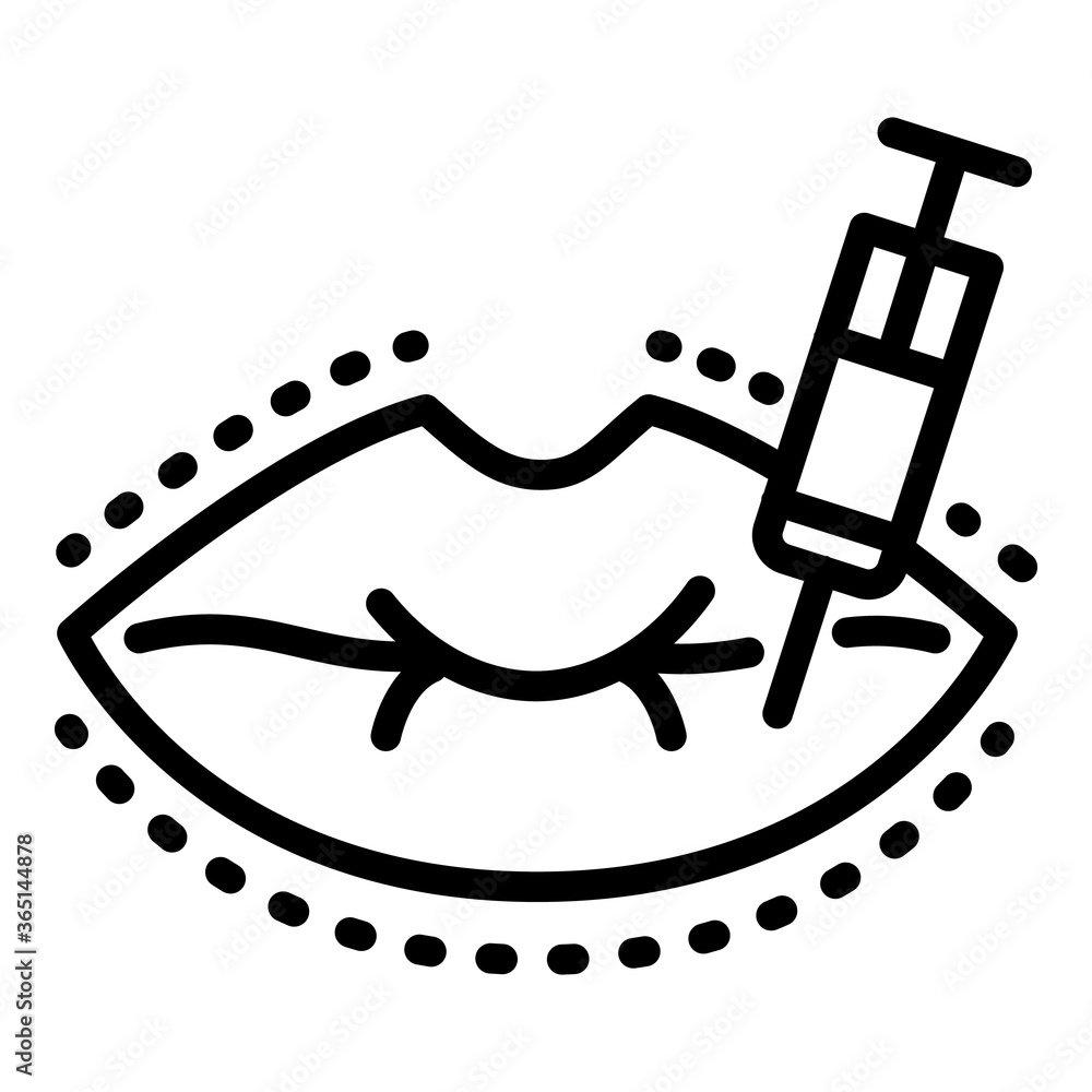 Poster lips injection icon. outline lips injection vector icon for web design isolated on white background