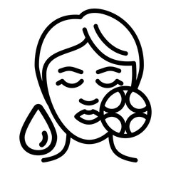 Cellular face lifting icon. Outline cellular face lifting vector icon for web design isolated on white background