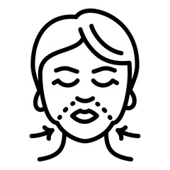 Fototapeta premium Face lifting treatment icon. Outline face lifting treatment vector icon for web design isolated on white background