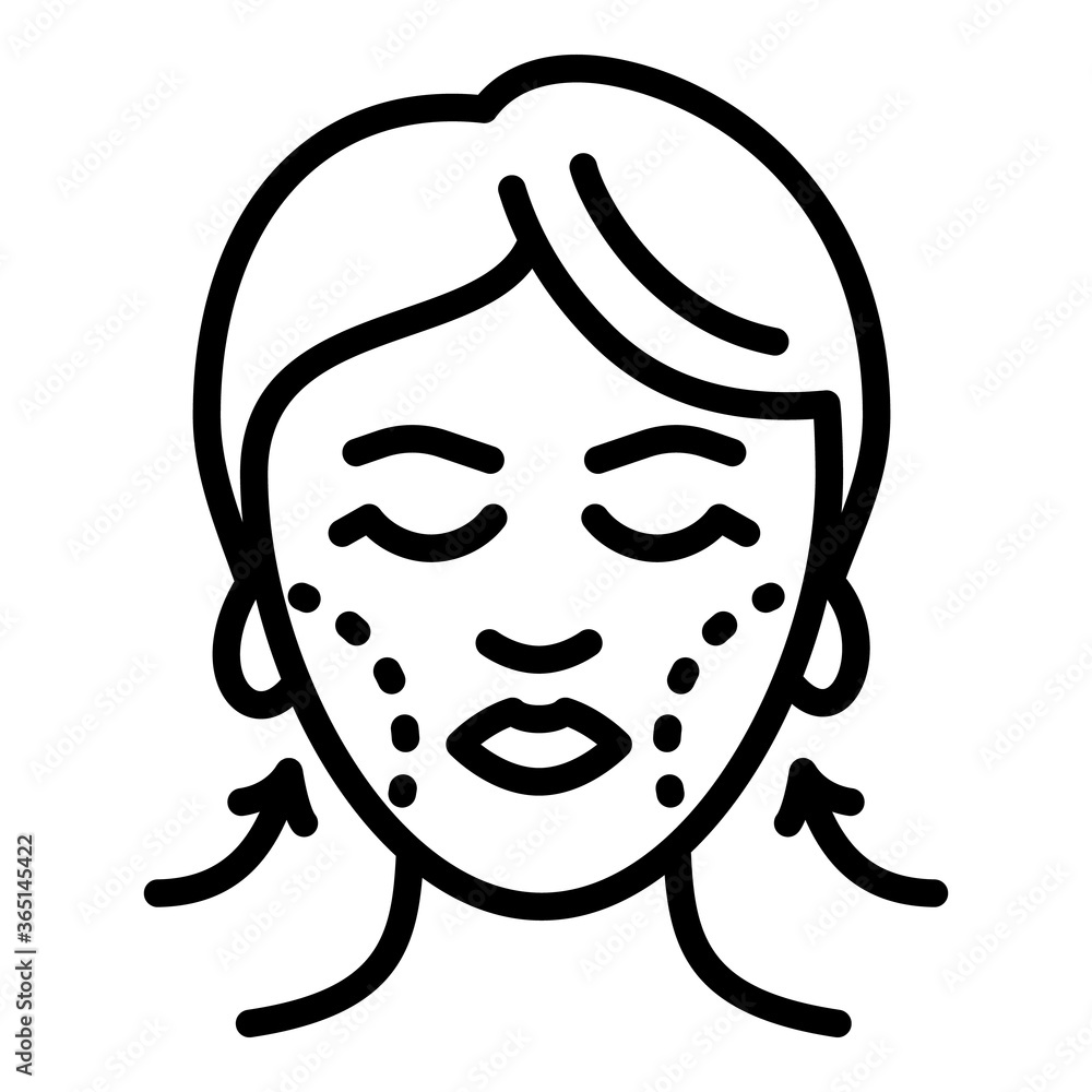 Poster chin face correction icon. outline chin face correction vector icon for web design isolated on white