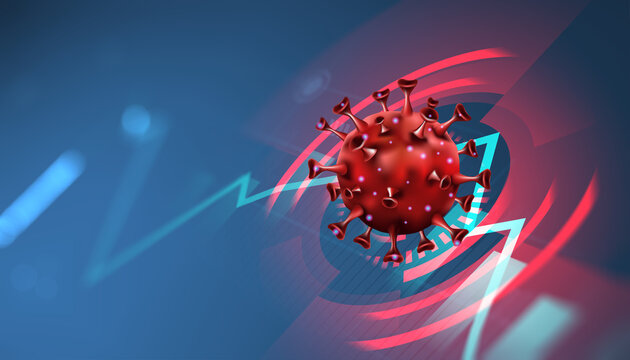 Business And Financial Digital Graph. Stock Market And Trading Coronavirus Or Covid Impact Background.