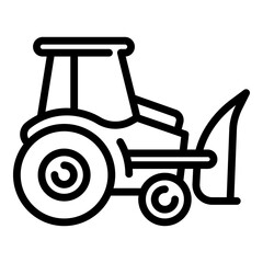 Tractor excavator icon. Outline tractor excavator vector icon for web design isolated on white background