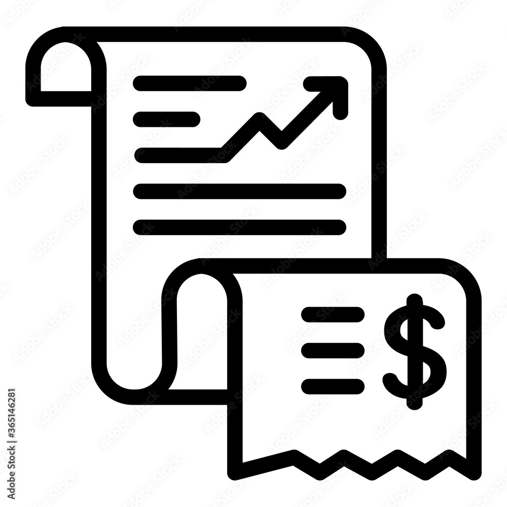Poster paper expense report icon. outline paper expense report vector icon for web design isolated on white