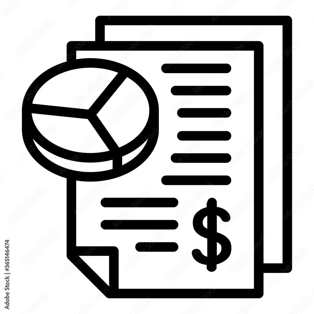 Poster pie chart finance report icon. outline pie chart finance report vector icon for web design isolated 