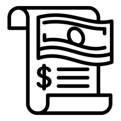 Money report icon. Outline money report vector icon for web design isolated on white background