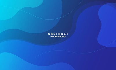 Liquid color background design. Blue elements with fluid gradient. Dynamic shapes composition. Vector illustration