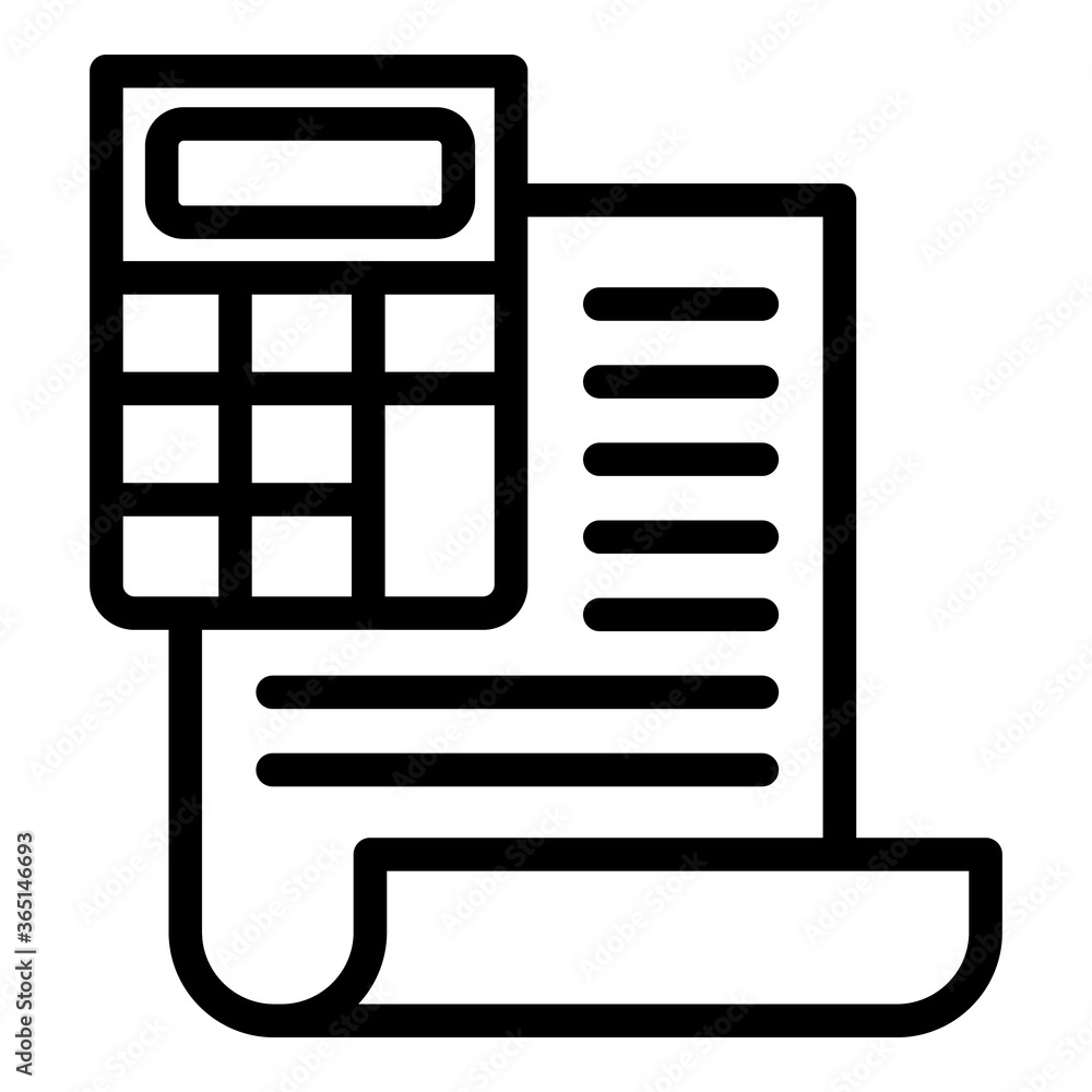 Poster finance calculator report icon. outline finance calculator report vector icon for web design isolate