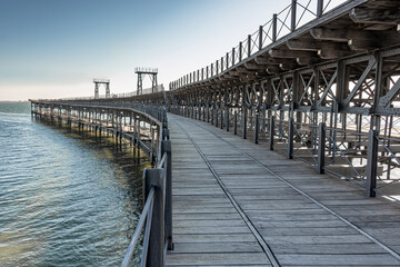 Sea bridge of wood and iron